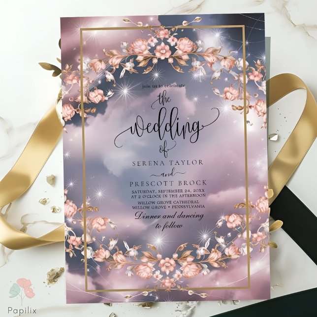 Elegant Mystic Floral Garden Wedding Invitation (Creator Uploaded)