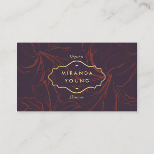 Elegant Mystic Floral Pattern Burgundy Business Card