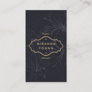 Elegant Mystic Floral Pattern Grey Business Card