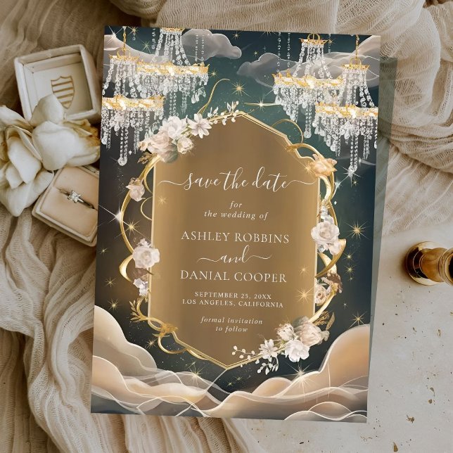 Elegant Mystic Opulent Crystals  Save The Date Invitation (Creator Uploaded)