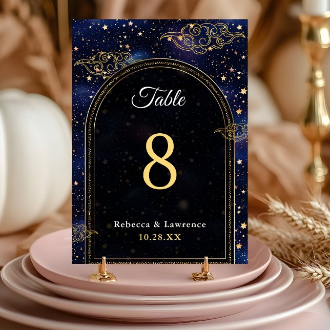 Elegant mystical celestial wedding table number (Creator Uploaded)