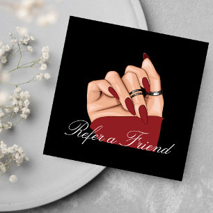 Elegant Nail Artist Beauty Salon Referral Card