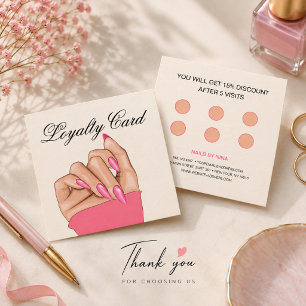 Elegant Nail Artist Manicurist Salon Loyalty Card