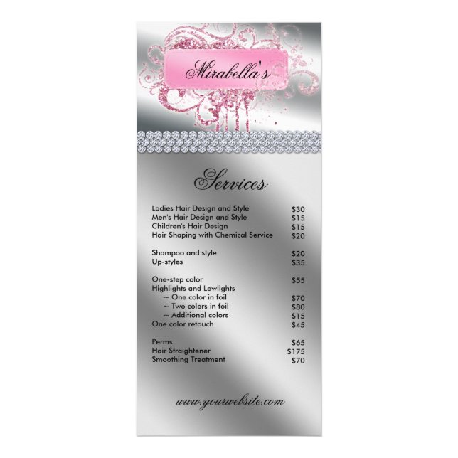 Elegant Nail Salon Makeup Artist Cosmetologist Rack Card (Front)