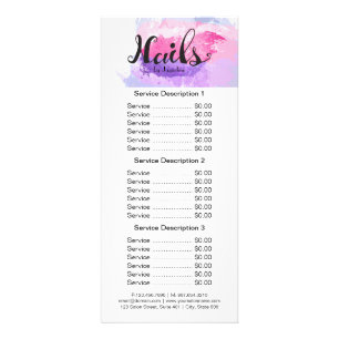 Elegant Nail Technician Rack Card