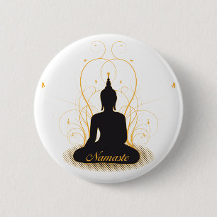 Elegant Namaste Buddha 2 Inch Round Button