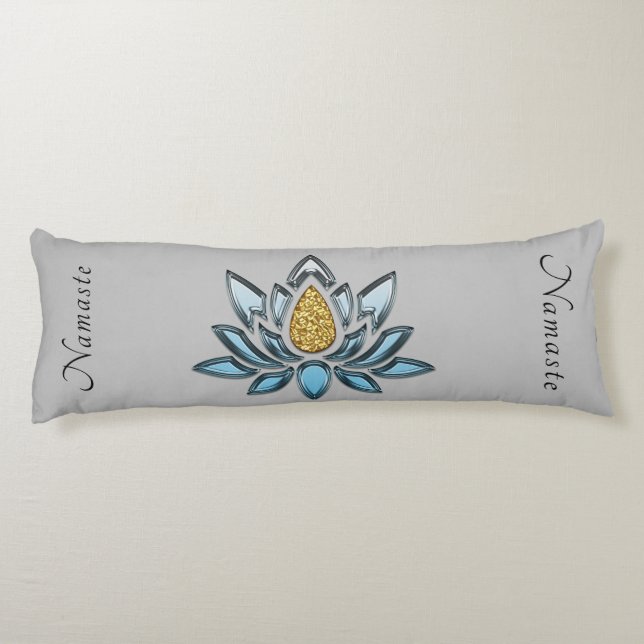 Elegant Namaste Lotus Flower Zen Yoga Meditation Body Pillow (Back)