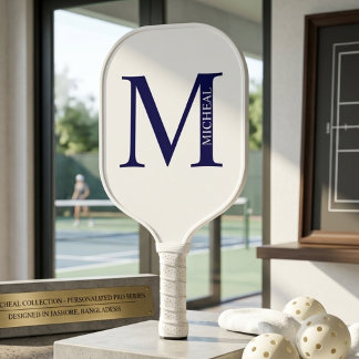 Elegant Name and Personalized Monogram Pickleball Paddle