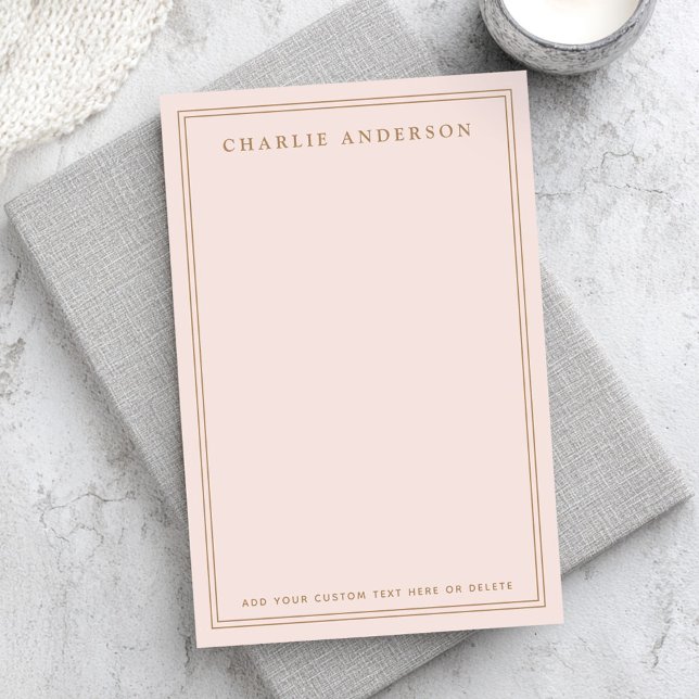 Elegant name double border light blush pink post-it notes (Elegant name double border light blush pink post-it notes)