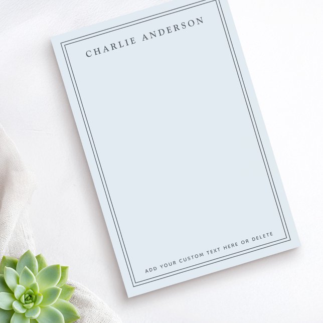 Elegant name double border light dusty blue post-it notes (Elegant name double border light dusty blue post-it notes)