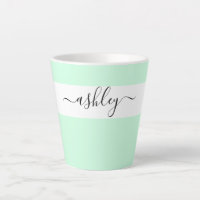 Elegant Name in Script Typography Mint Green