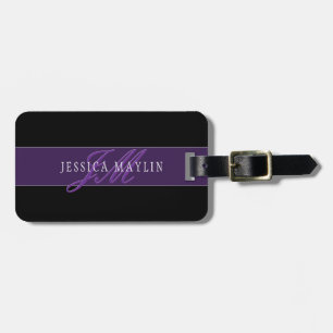 Elegant Name & Initials Luggage Tag