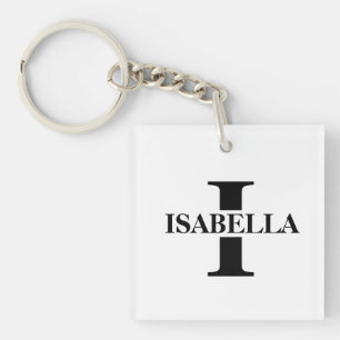 Elegant Name Inside Initial Monogram Design Keychain