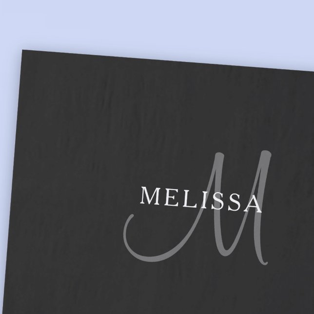 Elegant Name Monogram | Black White & Grey Tissue Paper (Creator Uploaded)
