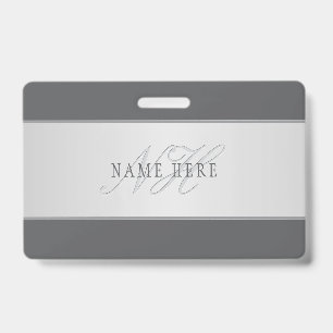 Elegant Name & Monogram Lettering (or other text) Badge
