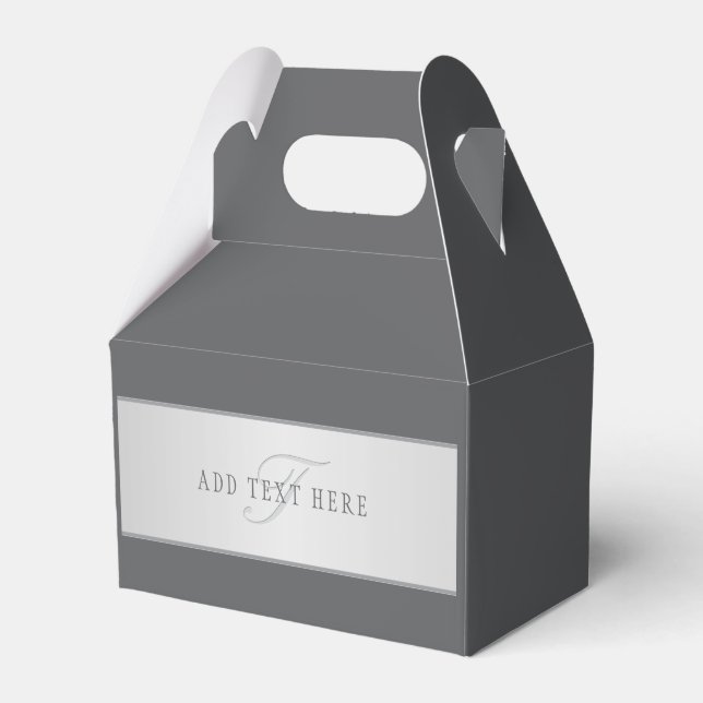 Elegant Name & Monogram Lettering (or other text) Favor Box (Front Side)