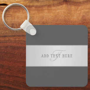 Elegant Name & Monogram Lettering (or other text) Keychain