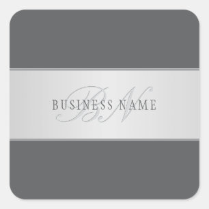 Elegant Name & Monogram Lettering (or other text) Square Sticker