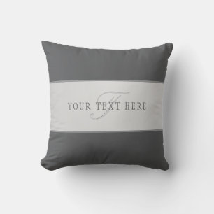 Elegant Name & Monogram Lettering (or other text) Throw Pillow