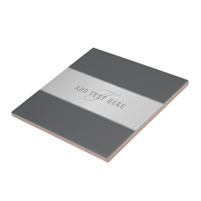 Elegant Name & Monogram Lettering (or other text) Tile (Side)