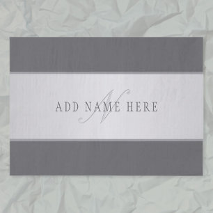 Elegant Name & Monogram Lettering (or other text) Tissue Paper