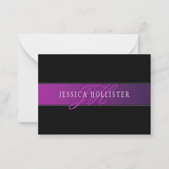 Elegant Name & Monogrammed Initial/s Card (Front)