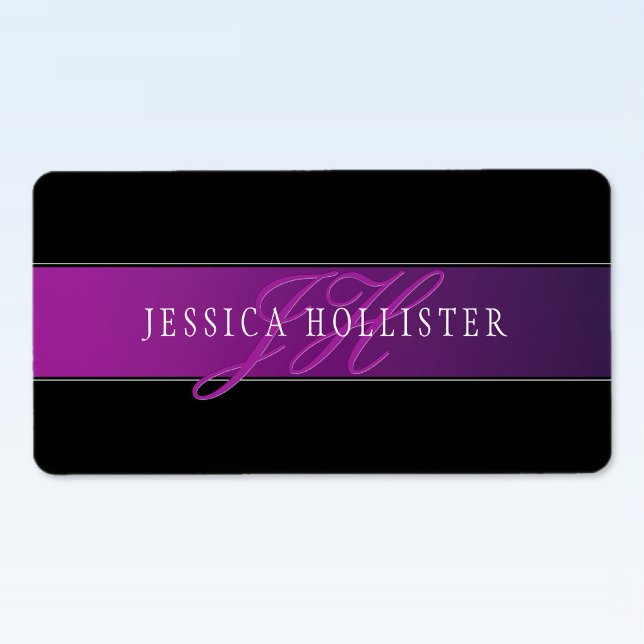 Elegant Name & Monogrammed Initial/s Label (Creator Uploaded)