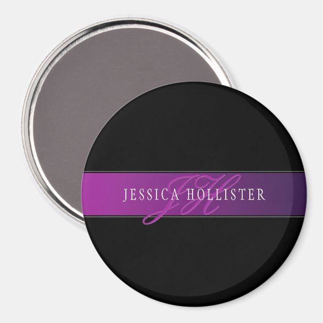 Elegant Name & Monogrammed Initial/s Magnet (Front/Back)