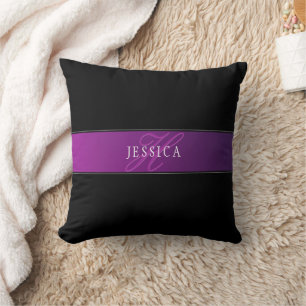 Elegant Name & Monogrammed Initial/s Throw Pillow