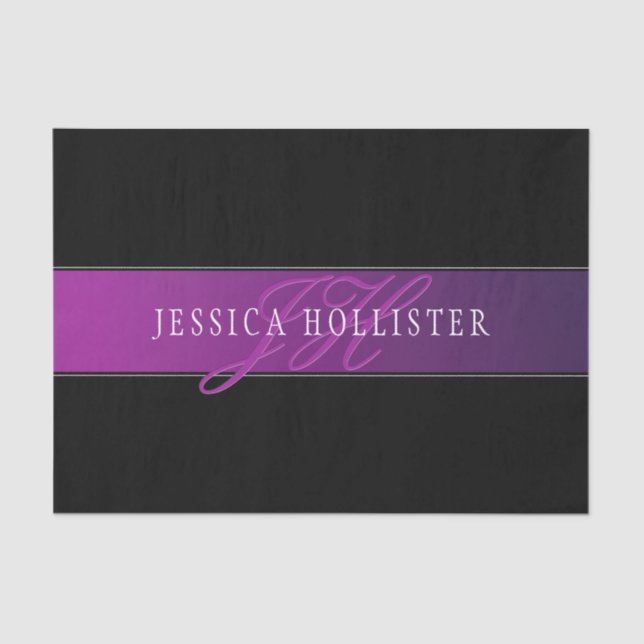 Elegant Name & Monogrammed Initial/s Tissue Paper (Front)