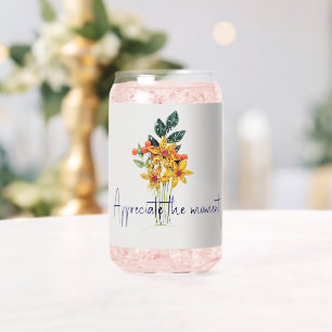 Elegant Name Paper Quilled Flowers Can Glass