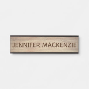 Elegant Name Plate Wood Grain Rustic Door Sign