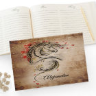 Elegant Name Red and Gold Vintage Horse Art