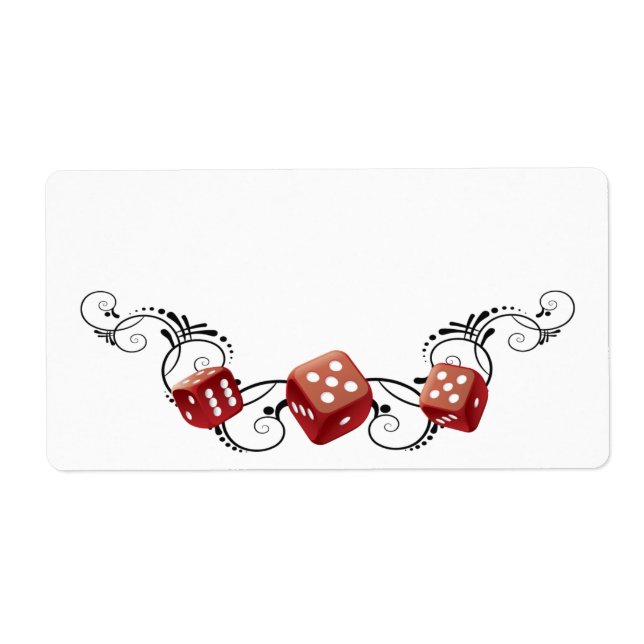 Elegant Name Tag With Dice (Front)