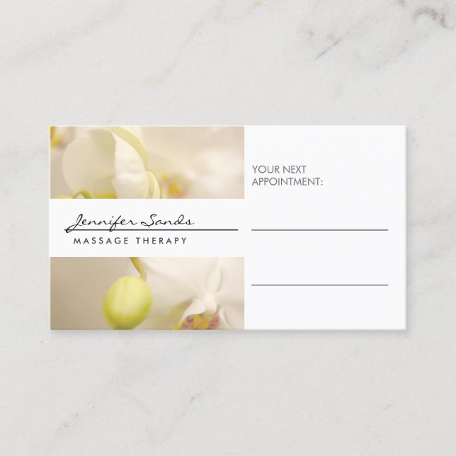 ELEGANT NAME with ORCHIDS Appointment Card (Front)