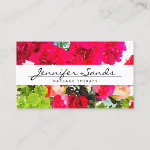 ELEGANT NAME with WATERCOLOR BOUQUET Business Card