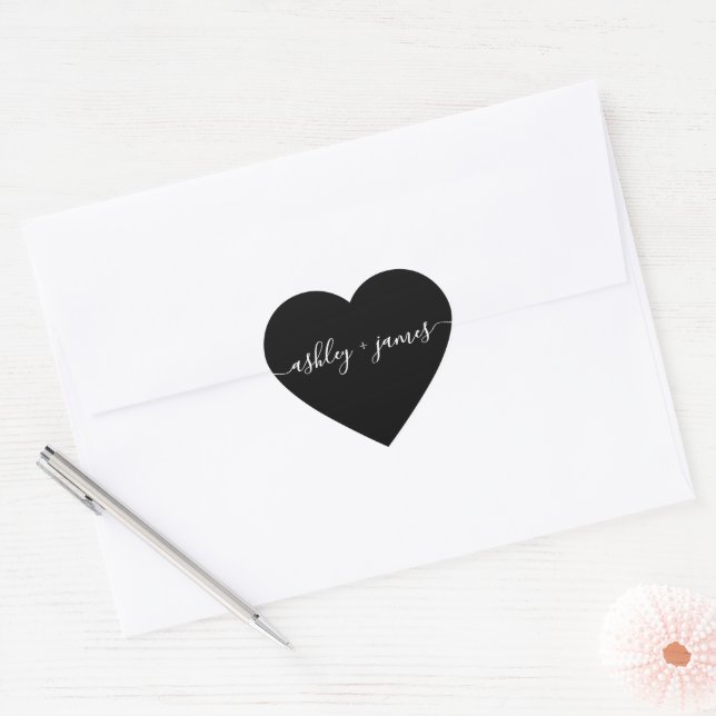 Elegant Names Black Wedding Envelope Seal (Envelope)