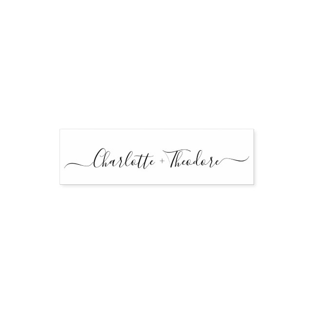 Elegant Names Calligraphy Script Wedding Self-inking Stamp (Design)