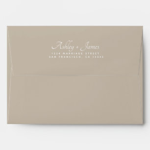 Elegant Names Grey Wedding Return Address Envelope