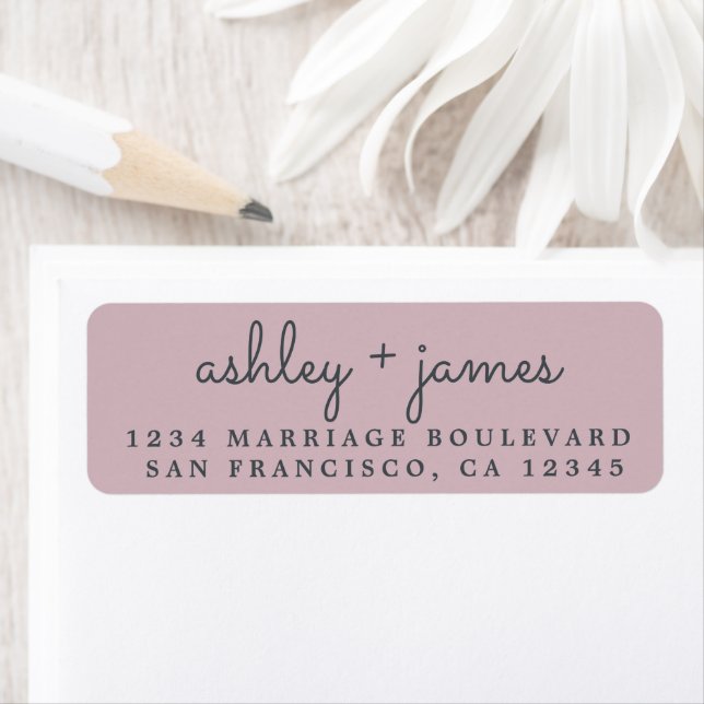 Elegant Names Pastel Purple Wedding Return Address (Insitu)