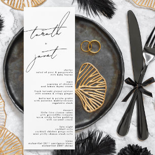 Elegant NAMES   Stylish Black & White Wedding Program