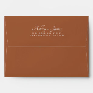Elegant Names TerraCotta Wedding Return Address Envelope