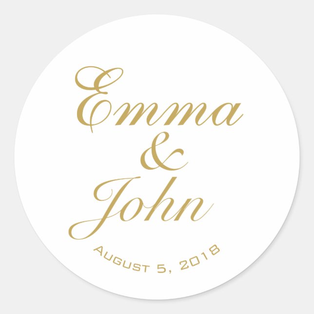 ELEGANT NAMES WEDDING FAVOR STICKERS (Front)