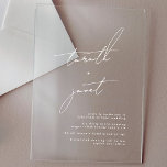 Elegant NAMES White Wedding Modern Calligraphy Acrylic Invitations<br><div class="desc">Link Here To See Zazzle Review This Product https://www.youtube.com/watch?v=R1R26IzwDDg ***this design is part of a collection*** _______________________ this design template is fully editable and customizable by you the customer - click personalize further button if you wish to move, add, delete, or make significant changes to the design _______________________ *if you...</div>
