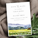 Elegant Napa Valley Watercolor Vineyard Landscape Save The Date<br><div class="desc">Napa Valley Watercolor Vineyard Landscape Theme Collection.- it's an elegant script watercolor Illustration of Napa Valley vineyard with mountains at the back, Perfect for your Vineyard destination wedding & parties. It’s very easy to customize, with your personal details. If you need any other matching product or customization, kindly message via...</div>