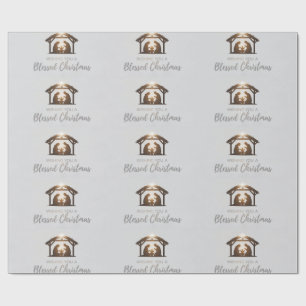 Elegant Nativity Scene Christmas Card  Wrapping Paper