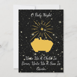 Elegant Nativity Scene Starry Night Christmas Holiday Card