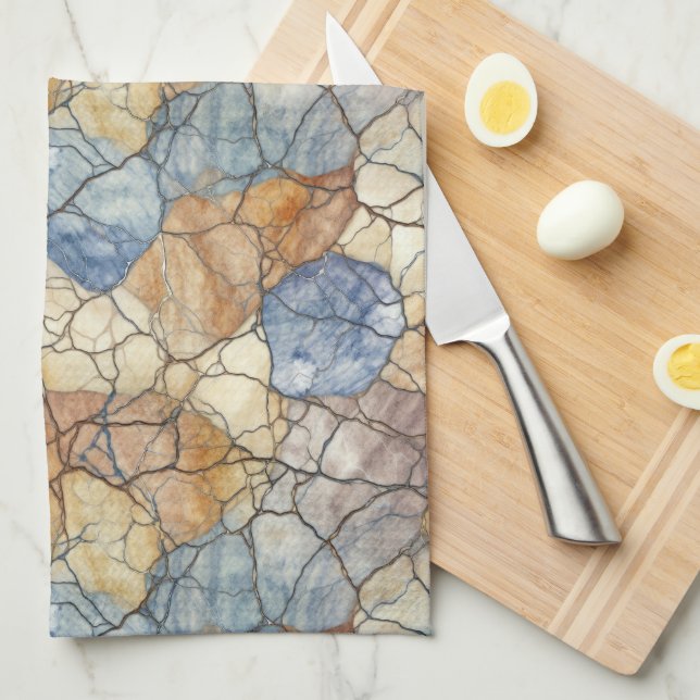 Elegant Natural Stone  Marble Pattern  Kitchen Towel (Quarter Fold)