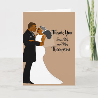 Elegant Natural Wedding Couple Thank You Card