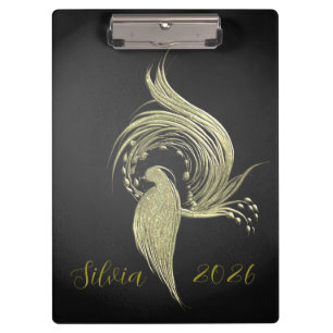 Elegant Nature Art on Black clipboard 